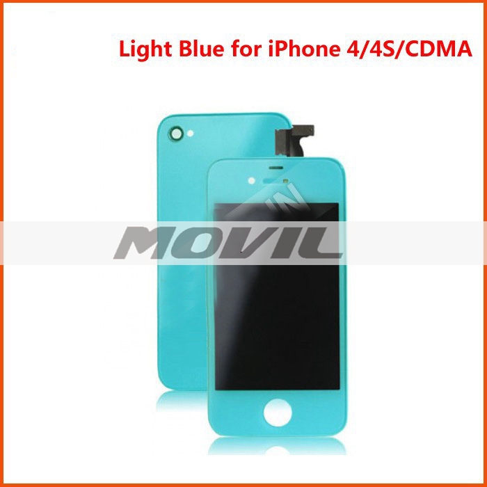 Replacement Colorful LCD Display with Touch Screen Digitizer For iPhone 4 4G 4S light blue